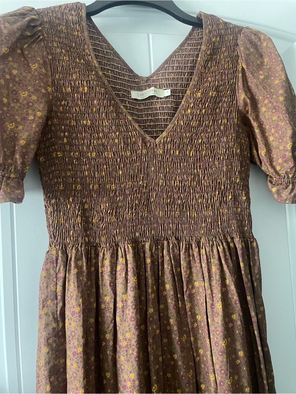 Christy Dawn The Brooklyn Dress in Magenta Blooming Vine Size S - Picture 4 of 9